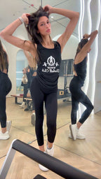 WWLW Barbell Club - Women's Ideal Racerback Tank - White Logo Plain Back