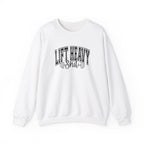 Lift Heavy Shit - Unisex Heavy Blend™ Crewneck Sweatshirt - Black Logo on Front