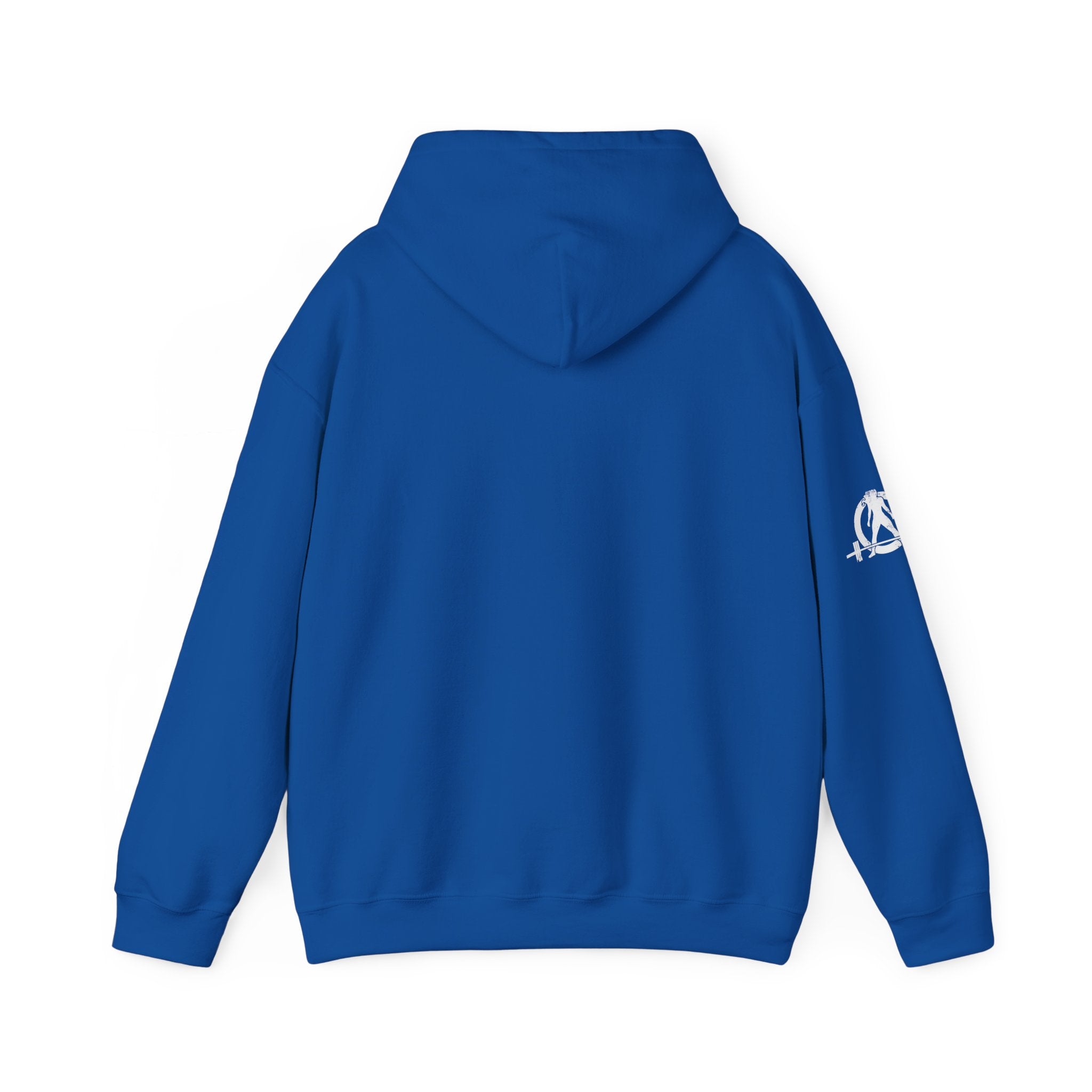 She is STRONG - Unisex Heavy Blend Hooded Sweatshirt - White Logo