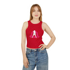Women's Micro Rib Racer Tank Top - Classic Logo Inverted