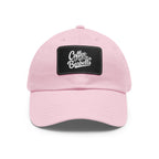 Coffee & Barbells - Dad Hat with Leather Patch (Rectangle) - White Font
