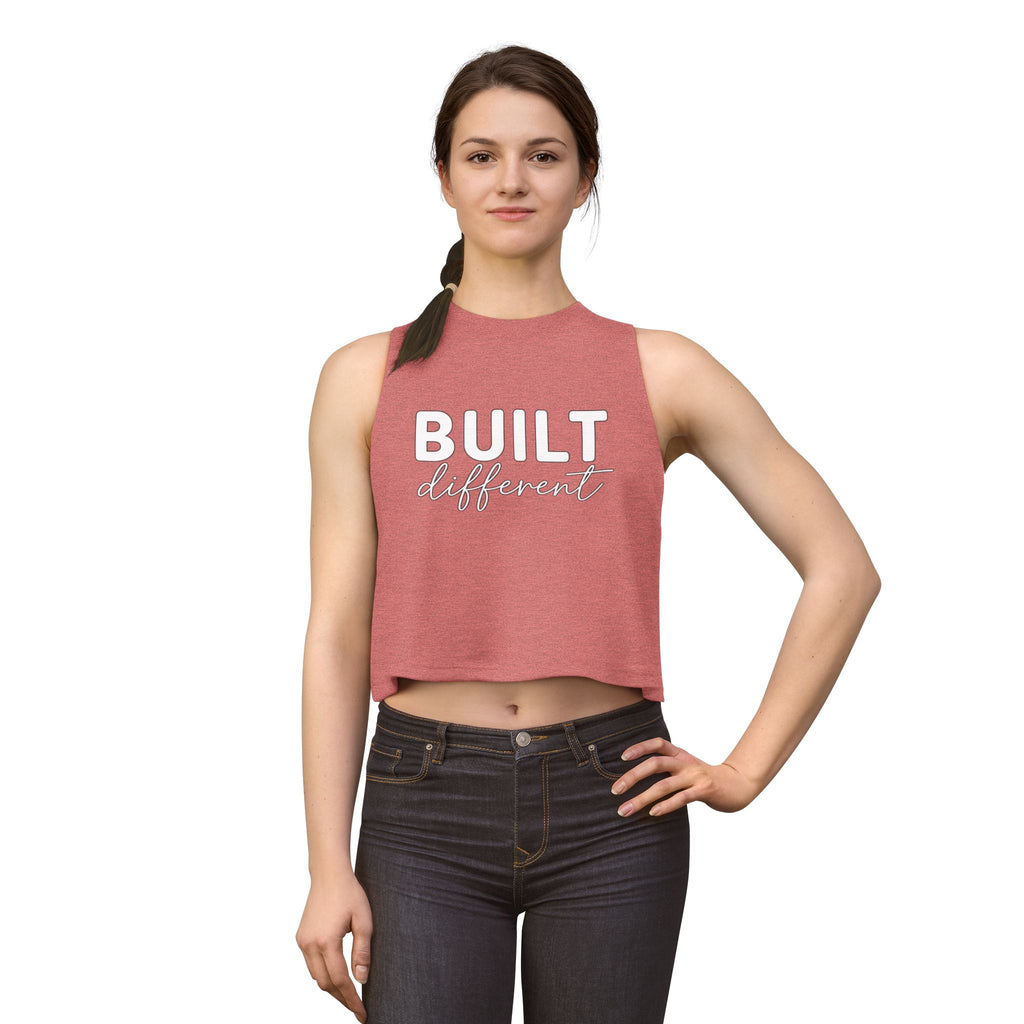 Built Different - Women's Crop Top - White Logo