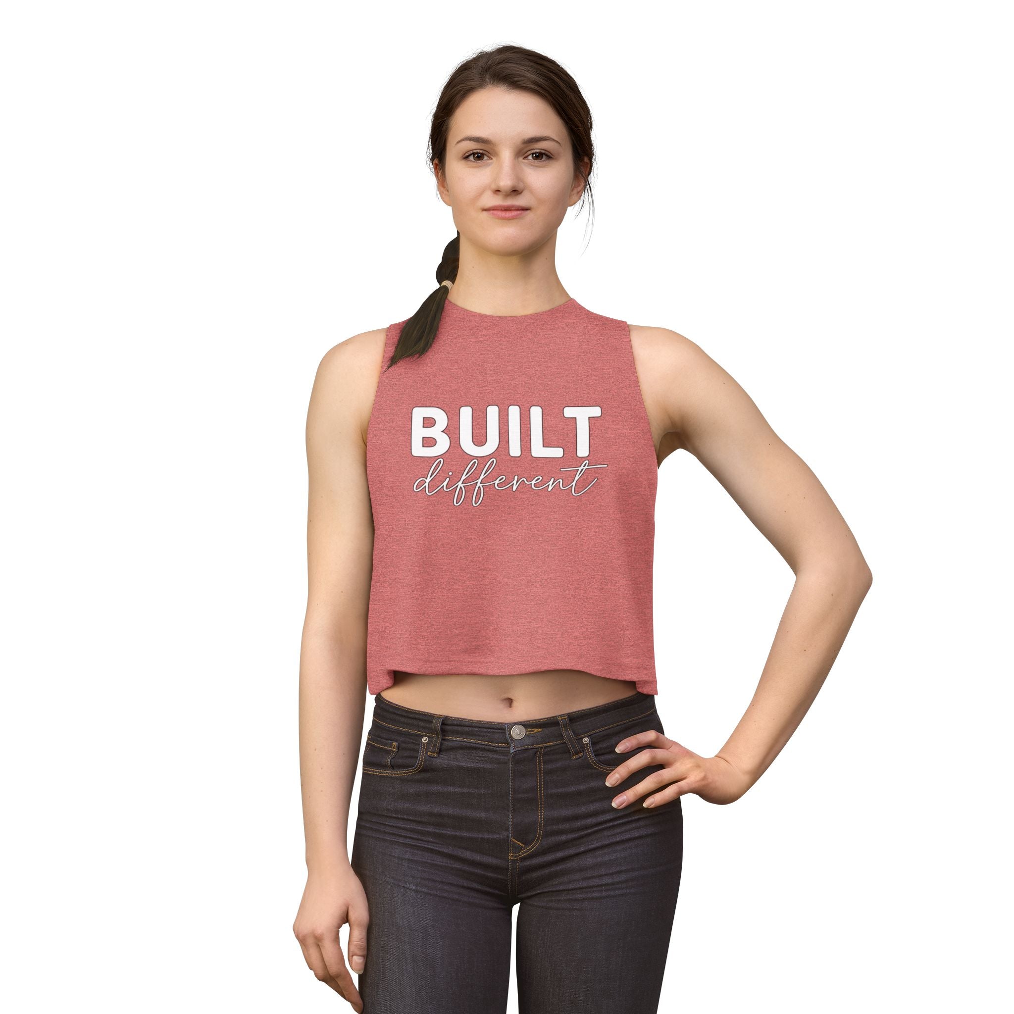 Built Different - Women's Crop Top - White Logo