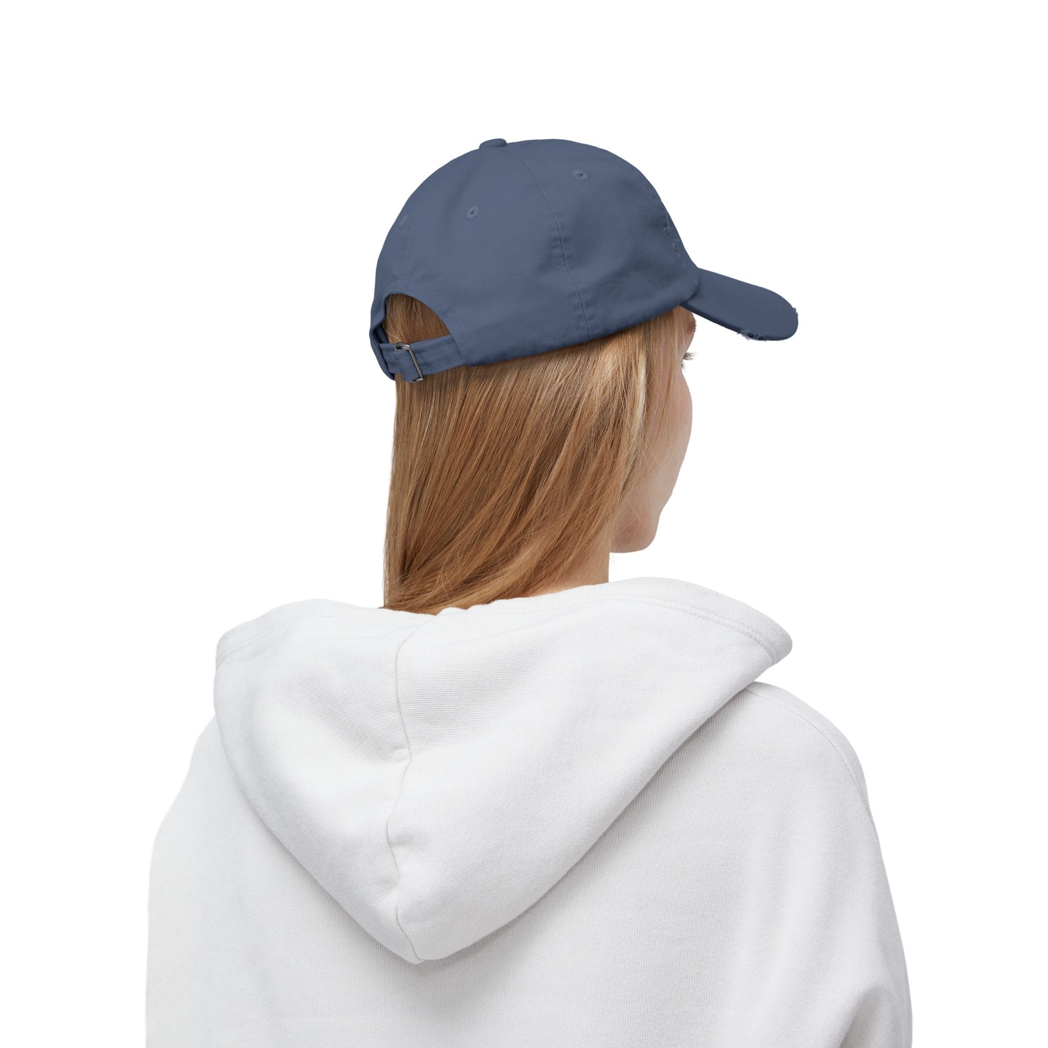 Coffee & Barbells - Unisex Distressed Cap - White Logo