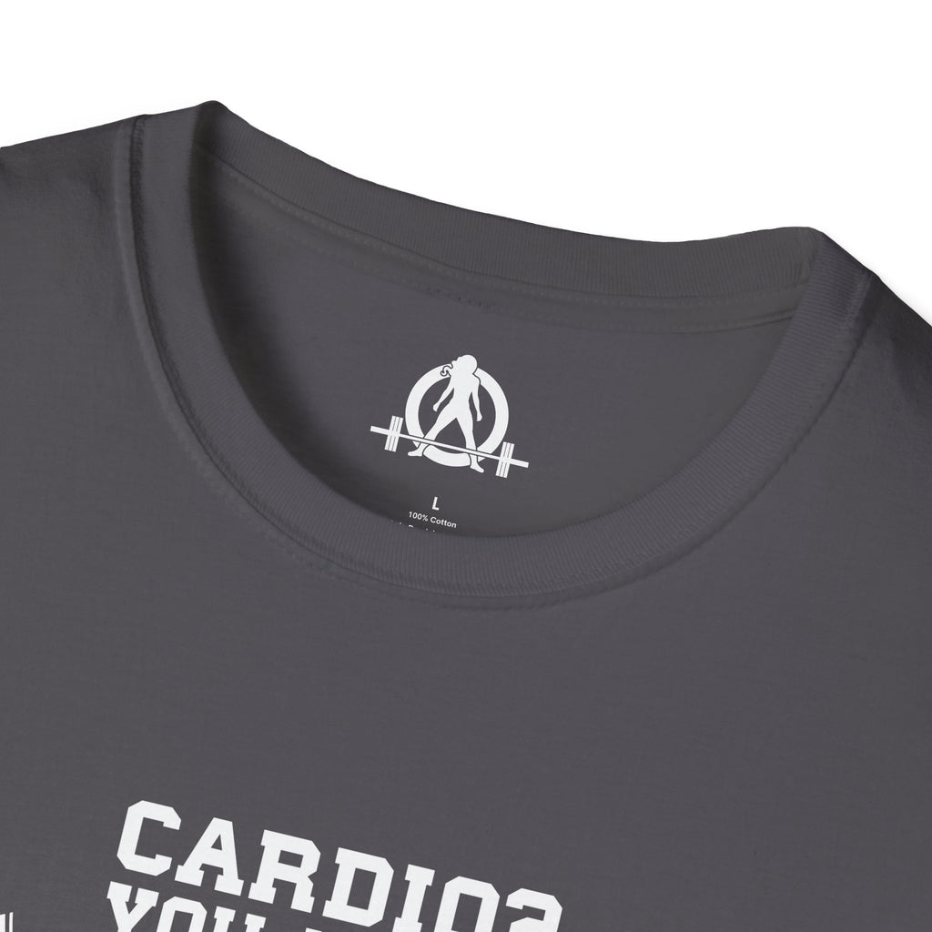 Cardio? Lift Weights Faster - Unisex Softstyle T-Shirt - Front Logo