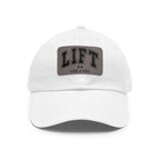 Lift Like A Girl - Dad Hat with Leather Patch (Rectangle) - Black Font