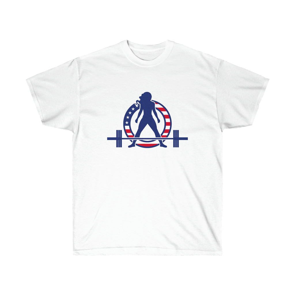 USA Logo - Unisex Ultra Cotton Tee - USA Logo Light - Plain Back