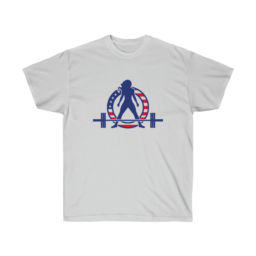 USA Logo - Unisex Ultra Cotton Tee - USA Logo Light - Plain Back