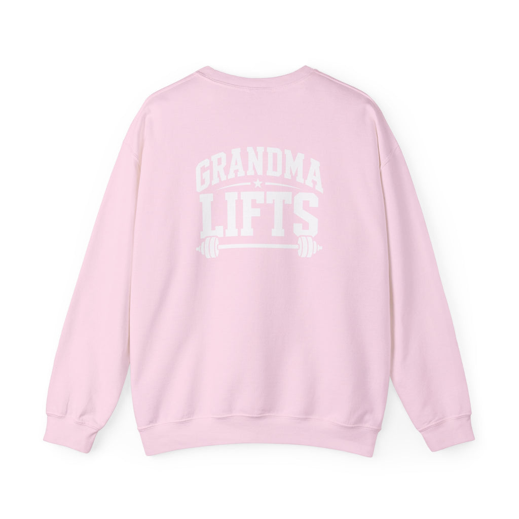 Grandma Lifts - Crewneck Sweatshirt — Front & Back White Logo