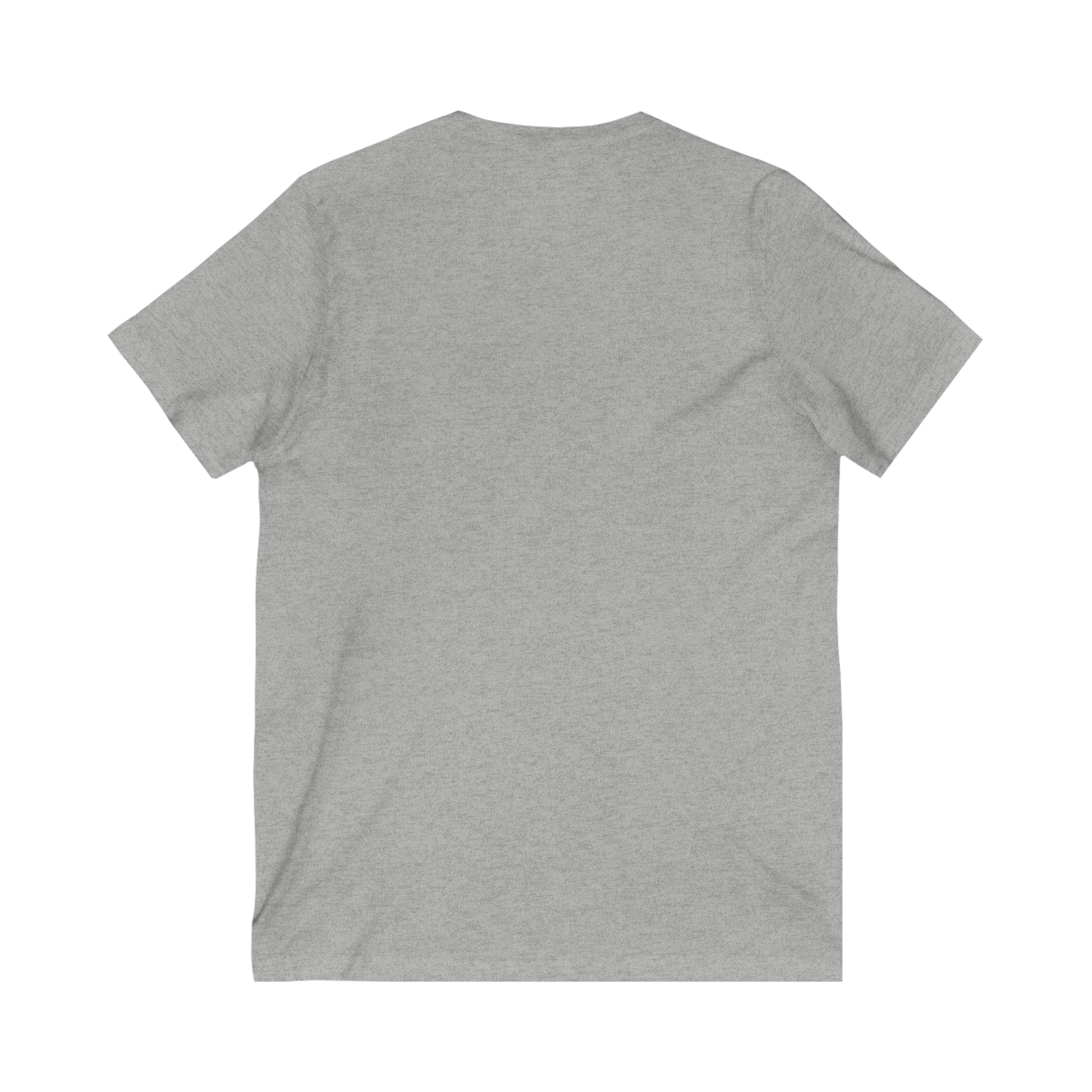 Lift Heavy Shit - Unisex Jersey Short Sleeve V-Neck Tee - Black Logo Plain Back
