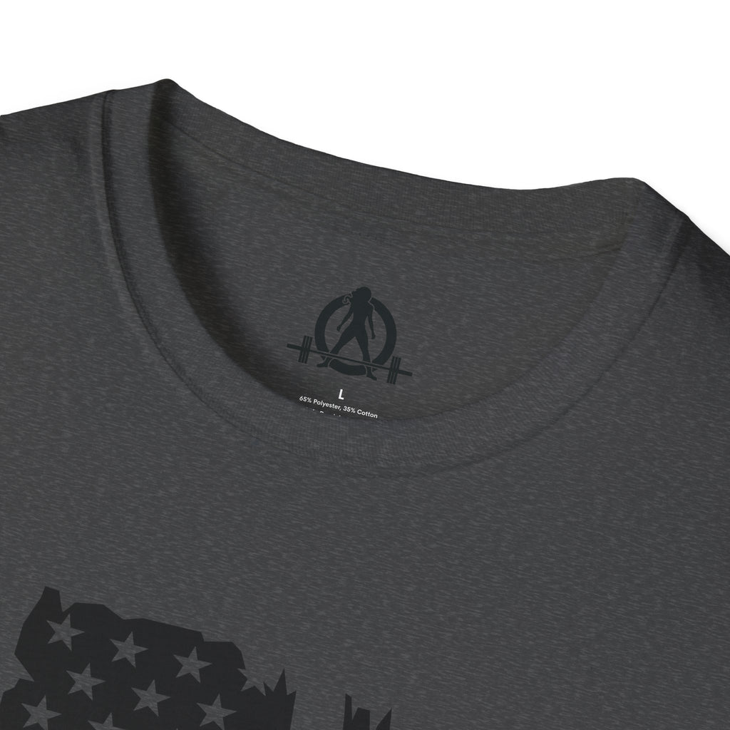 USA Barbell  - Unisex Softstyle T-Shirt - Black Logo - Plain Back