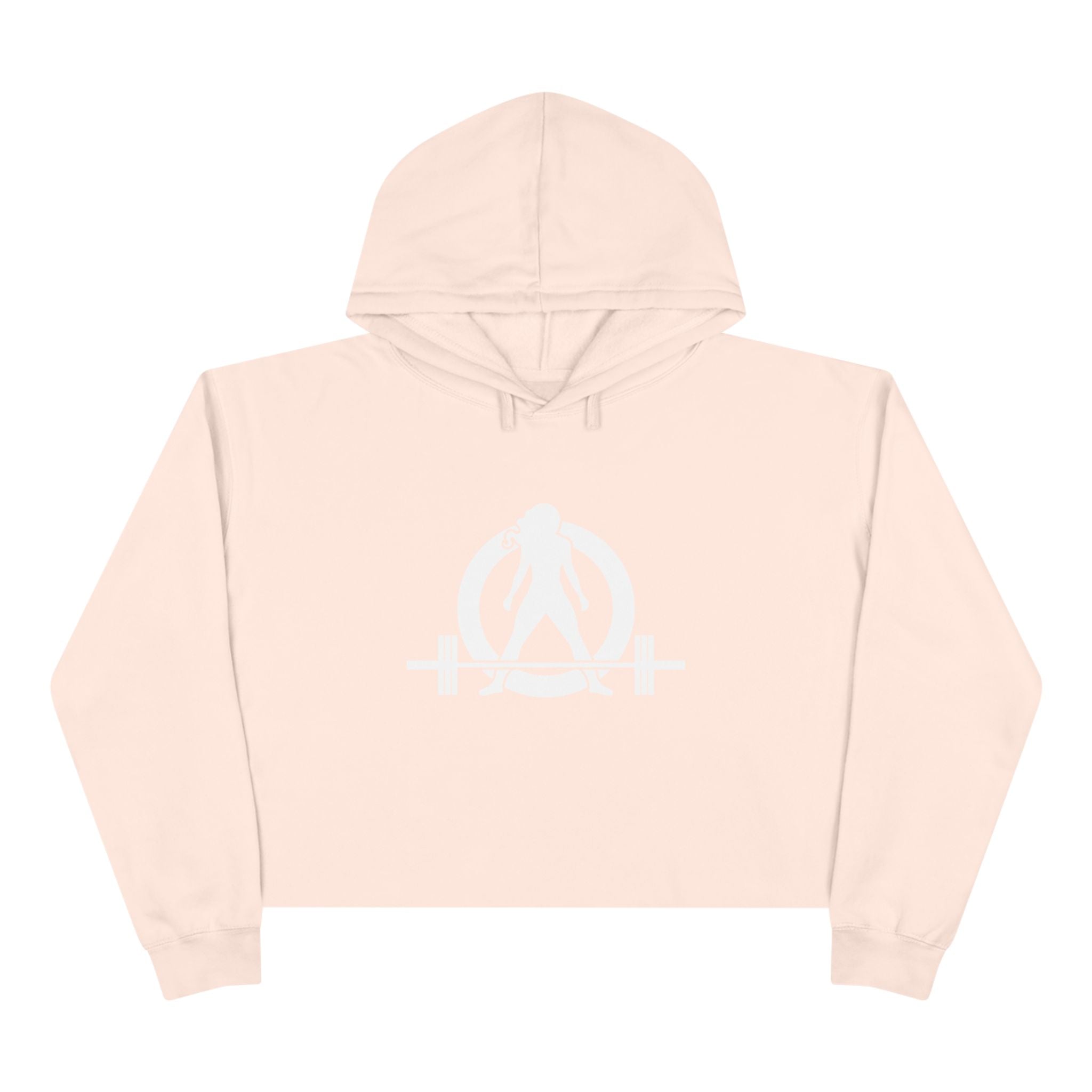 Empowered Crop Hoodie – For Strong Women Who Lift - White Classic Logo