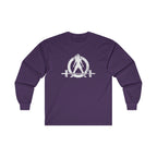 Distressed - Ultra Cotton Long Sleeve Tee - White Logo