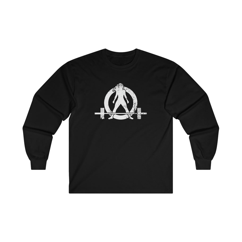 Distressed - Ultra Cotton Long Sleeve Tee - White Logo