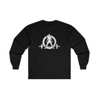 Distressed - Ultra Cotton Long Sleeve Tee - White Logo