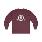 Distressed - Ultra Cotton Long Sleeve Tee - White Logo
