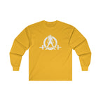 Distressed - Ultra Cotton Long Sleeve Tee - White Logo