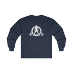 Distressed - Ultra Cotton Long Sleeve Tee - White Logo