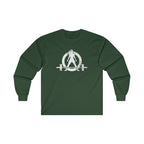 Distressed - Ultra Cotton Long Sleeve Tee - White Logo