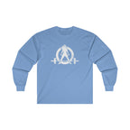 Distressed - Ultra Cotton Long Sleeve Tee - White Logo