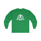 Distressed - Ultra Cotton Long Sleeve Tee - White Logo