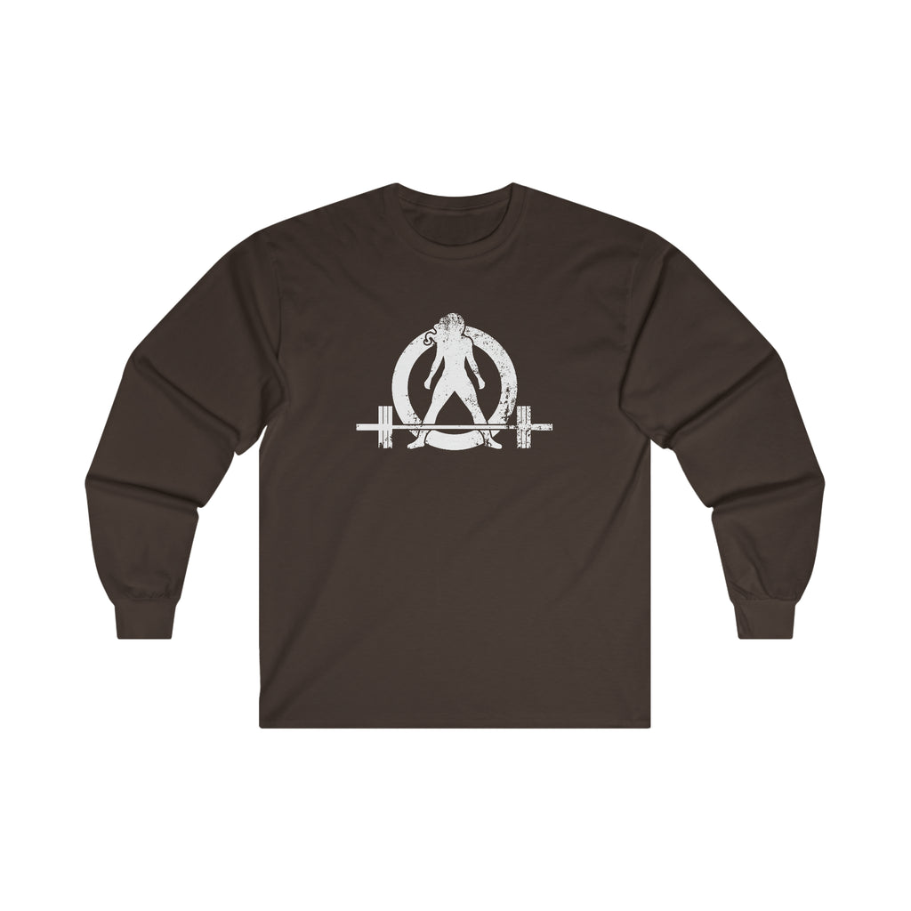 Distressed - Ultra Cotton Long Sleeve Tee - White Logo