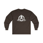 Distressed - Ultra Cotton Long Sleeve Tee - White Logo