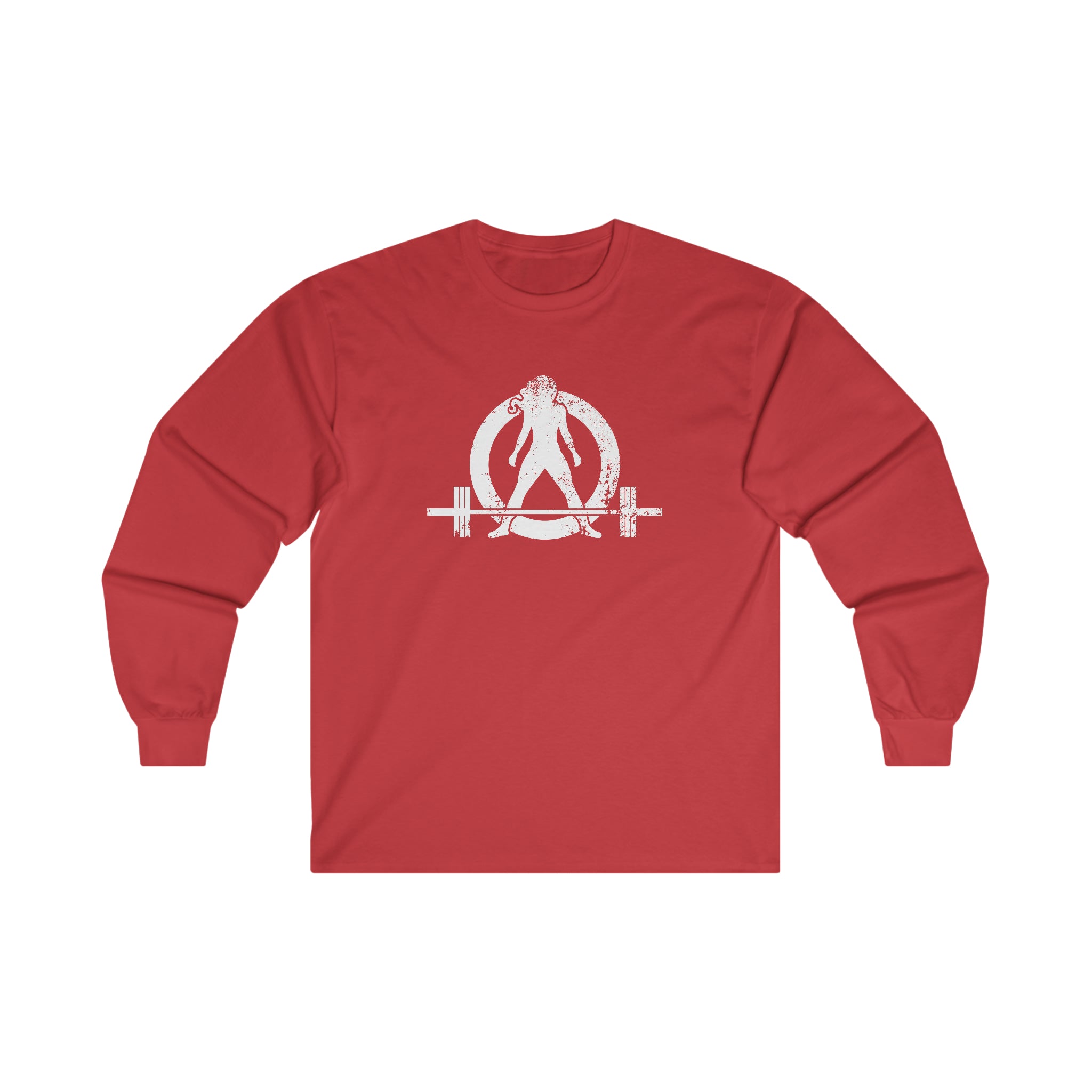 Distressed - Ultra Cotton Long Sleeve Tee - White Logo