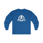 Distressed - Ultra Cotton Long Sleeve Tee - White Logo
