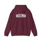 Goal Weight Strong AF - Unisex Heavy Blend Hooded Sweatshirt  - White Logo Front & Back