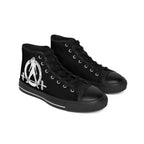 Women’s Black High-Top Sneakers (WWLW Distressed White Logo)