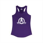 Cardio?  Lift Weights Faster - Distressed White Logo - Ideal Racerback Tank - Front & Back