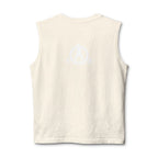 Built Different Muscle Tank — White Logo Front & Back
