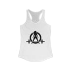 ALL I NEED IS Coffee and a barbell - Women's Ideal Racerback Tank - Dark Logo Front & Back