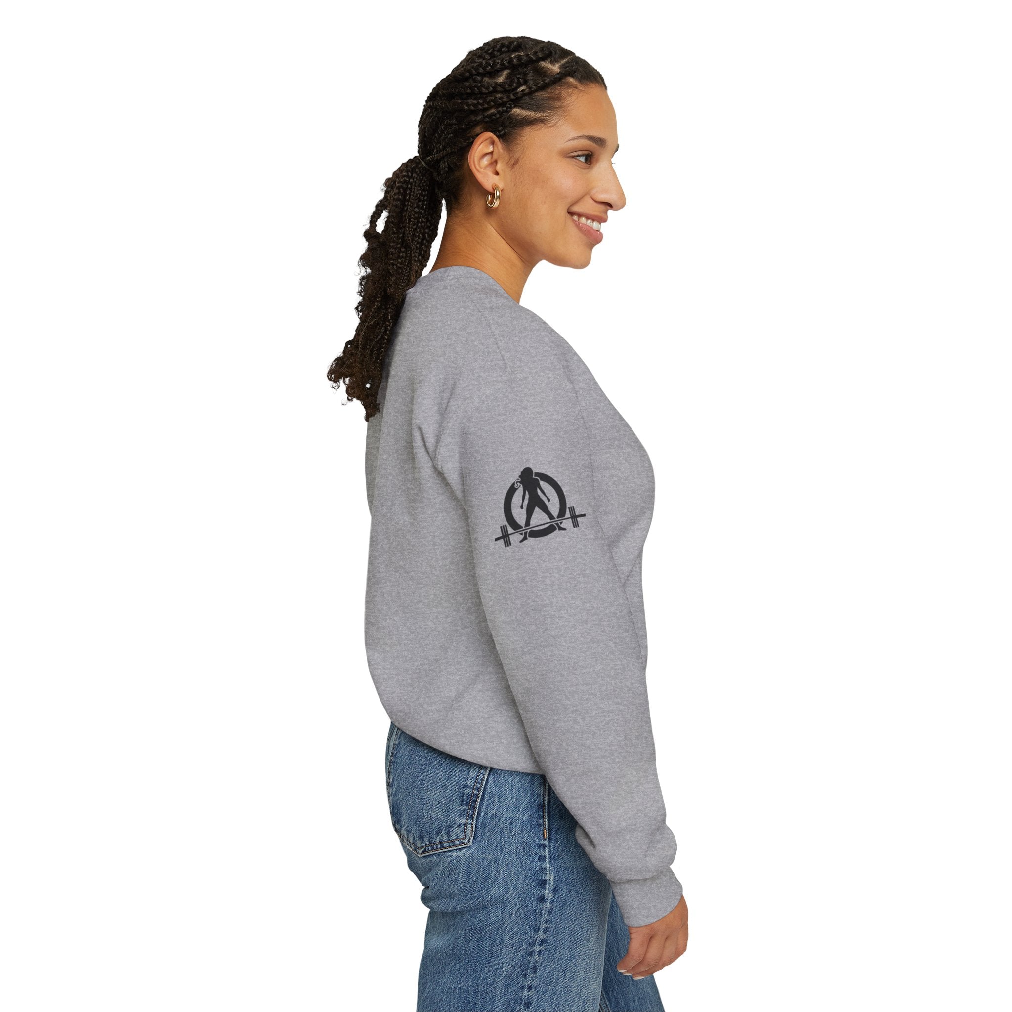Iron Sharpens Iron - Unisex Heavy Blend™ Crewneck Sweatshirt - Front Black Logo - Plain Back