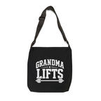Grandma Lifts Adjustable Tote Bag — Fitness Grandma Weightlifting Gym Tote