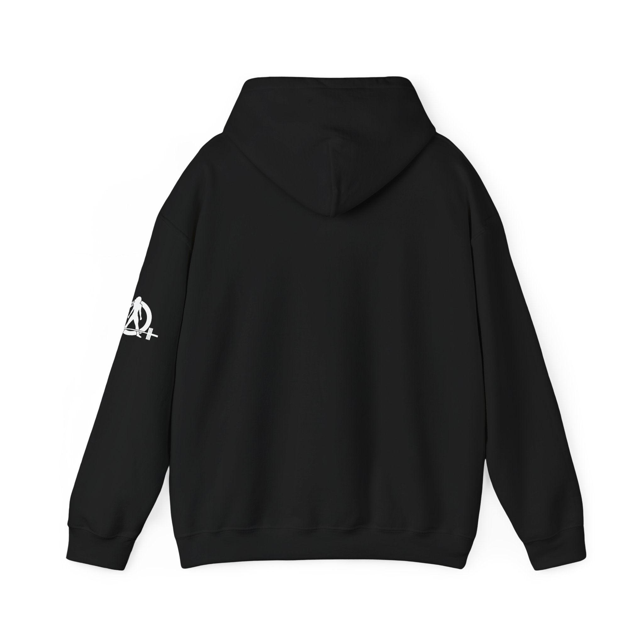 45 + 45 = 135  - Unisex Heavy Blend Hooded Sweatshirt  - White Logo Front & Arm - Plain Back