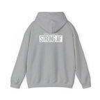 Goal Weight Strong AF - Unisex Heavy Blend Hooded Sweatshirt  - White Logo Front & Back