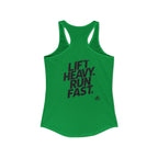 Lift Heavy - Run Fast - Racer Back Tank Top - Women's Ideal Racerback Tank (Black Front & Back Logo)