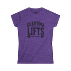 Grandma Lifts - Women's Softstyle Tee - Front Black Logo
