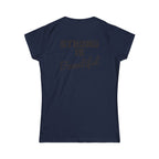 Strong Is Beautiful - Women's Softstyle Tee - Black Distressed Logo Front & Back