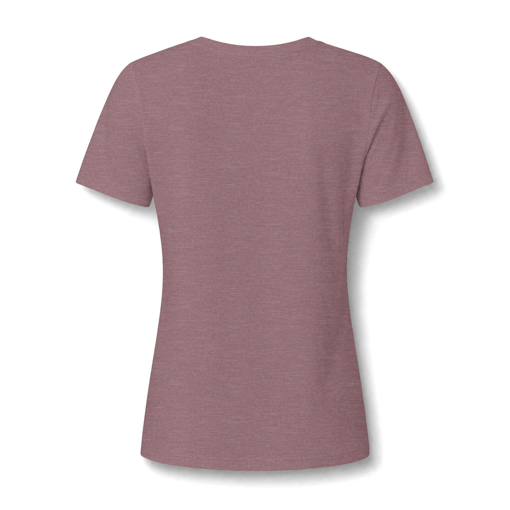 WWLW Women's Relaxed Heather CVC V-Neck Tee -  Black Logo