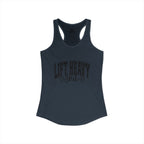 Lift Heavy Shit - Women's Ideal Racerback Tank - Black Logo Front - Plain Back