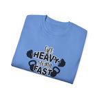 Lift Heavy Swing Fast - Unisex Ultra Cotton Tee - Black Logo Plain Back