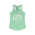 Lift Like A Girl - Women's Ideal Racerback Tank - White Logo Plain Back