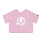 I DON’T WANT TO LOOK SKINNY I WANT TO LOOK LIKE I CAN KICK YOUR ASS – Champion Women's Heritage Cropped T-Shirt – White Distressed Log