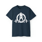 Unisex Ultra Cotton Tee - Distressed White Logo - Plain Back
