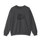 Coffee & Barbells - Unisex Heavy Blend™ Crewneck Sweatshirt - Black Logo on Front
