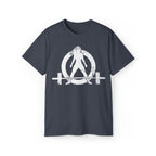 Unisex Ultra Cotton Tee - Distressed White Logo - Plain Back