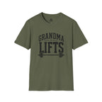 Grandma Lifts -  Unisex Softstyle T-Shirt — Front Black Logo